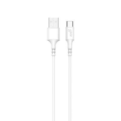 Laddkabel USB-A till USB-C 2.0 1m Vit Rund 